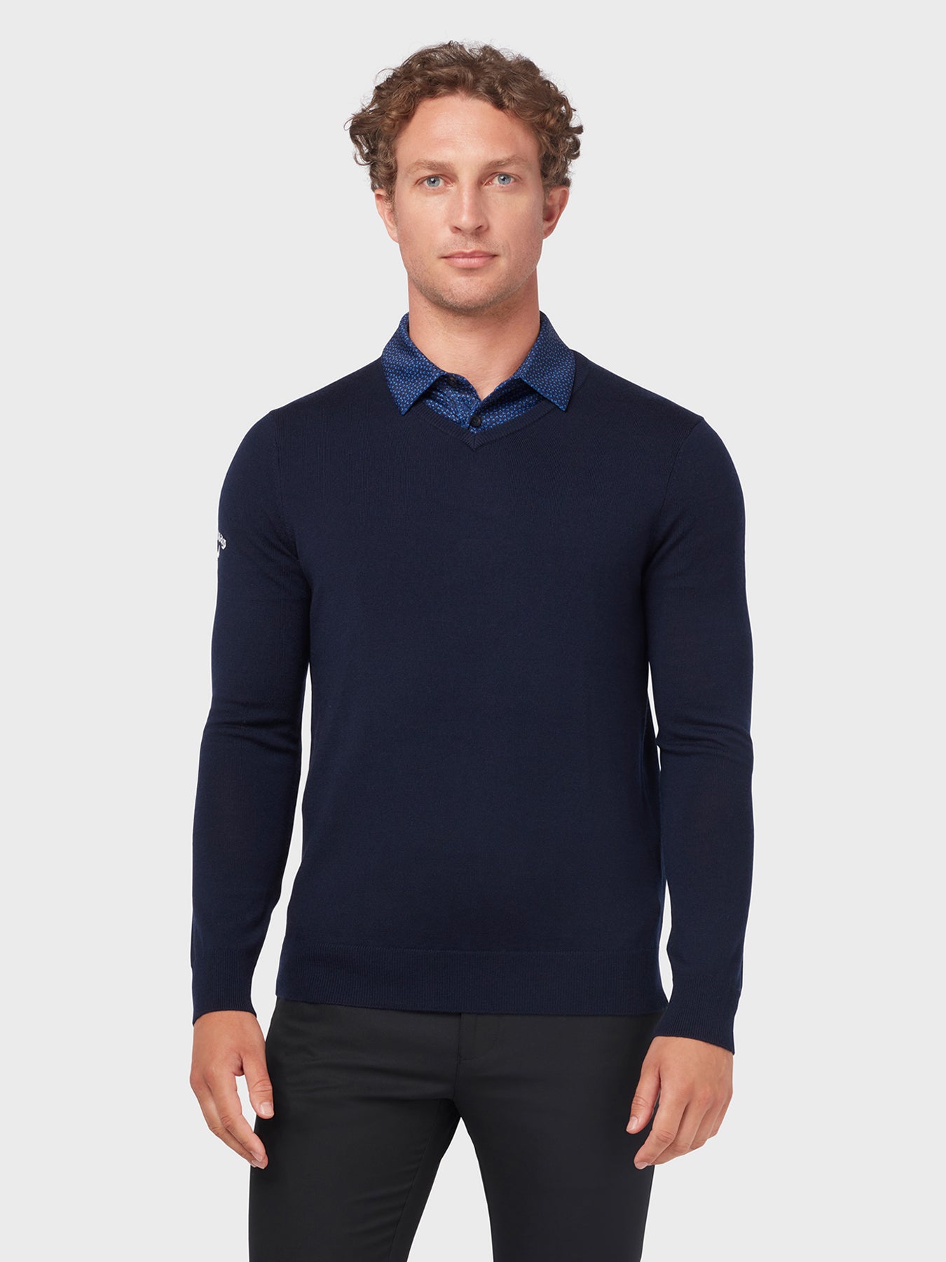 View Thermal Merino Wool VNeck Sweater In Dark Navy Dark Navy XXXL information