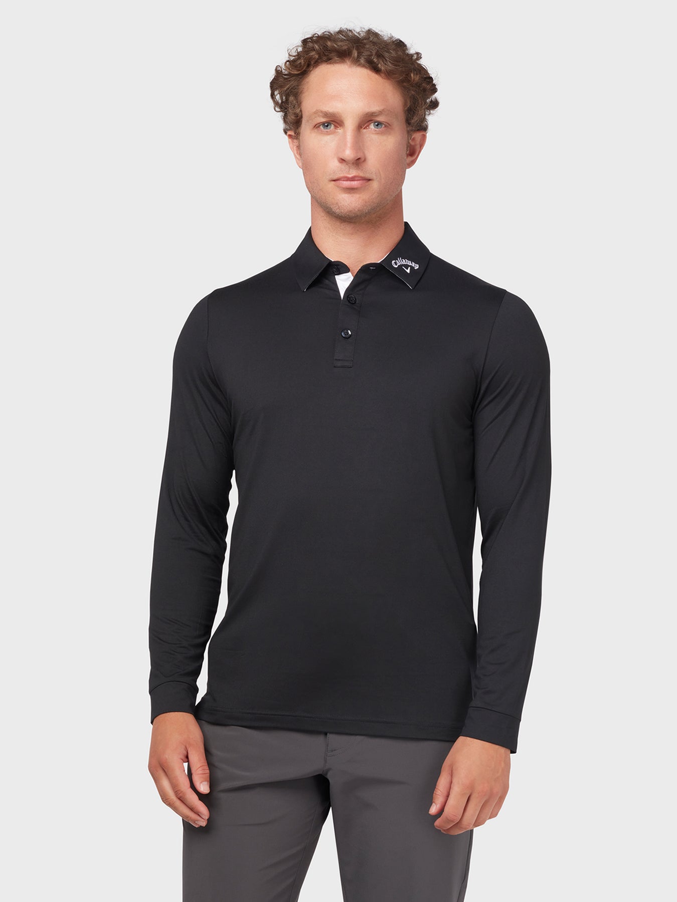 View Long Sleeve Performance Polo In Caviar Caviar XL information