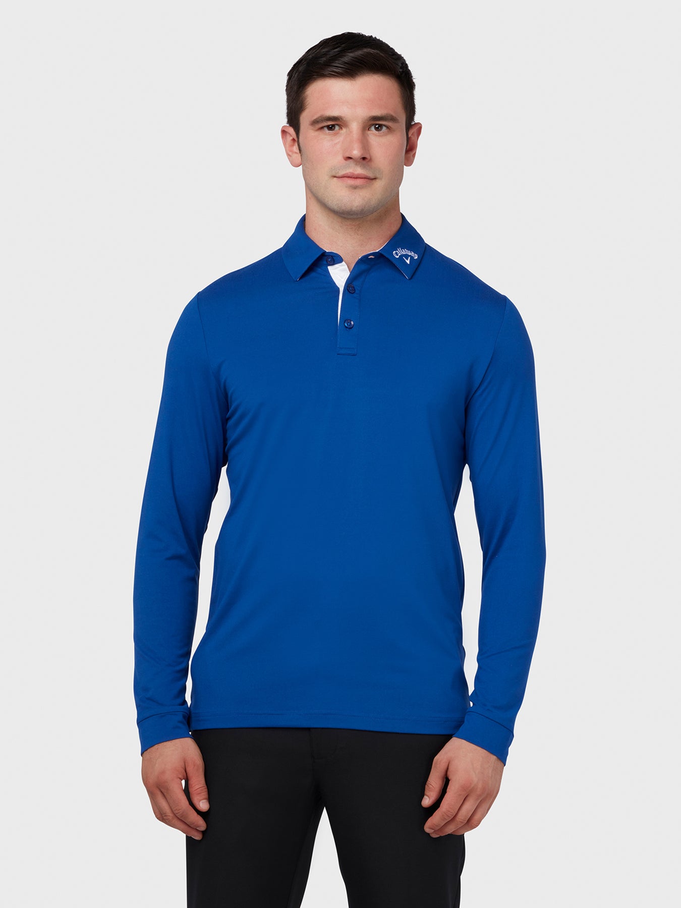 View Long Sleeve Performance Polo In Mazarine Blue Mazarine Blue L information