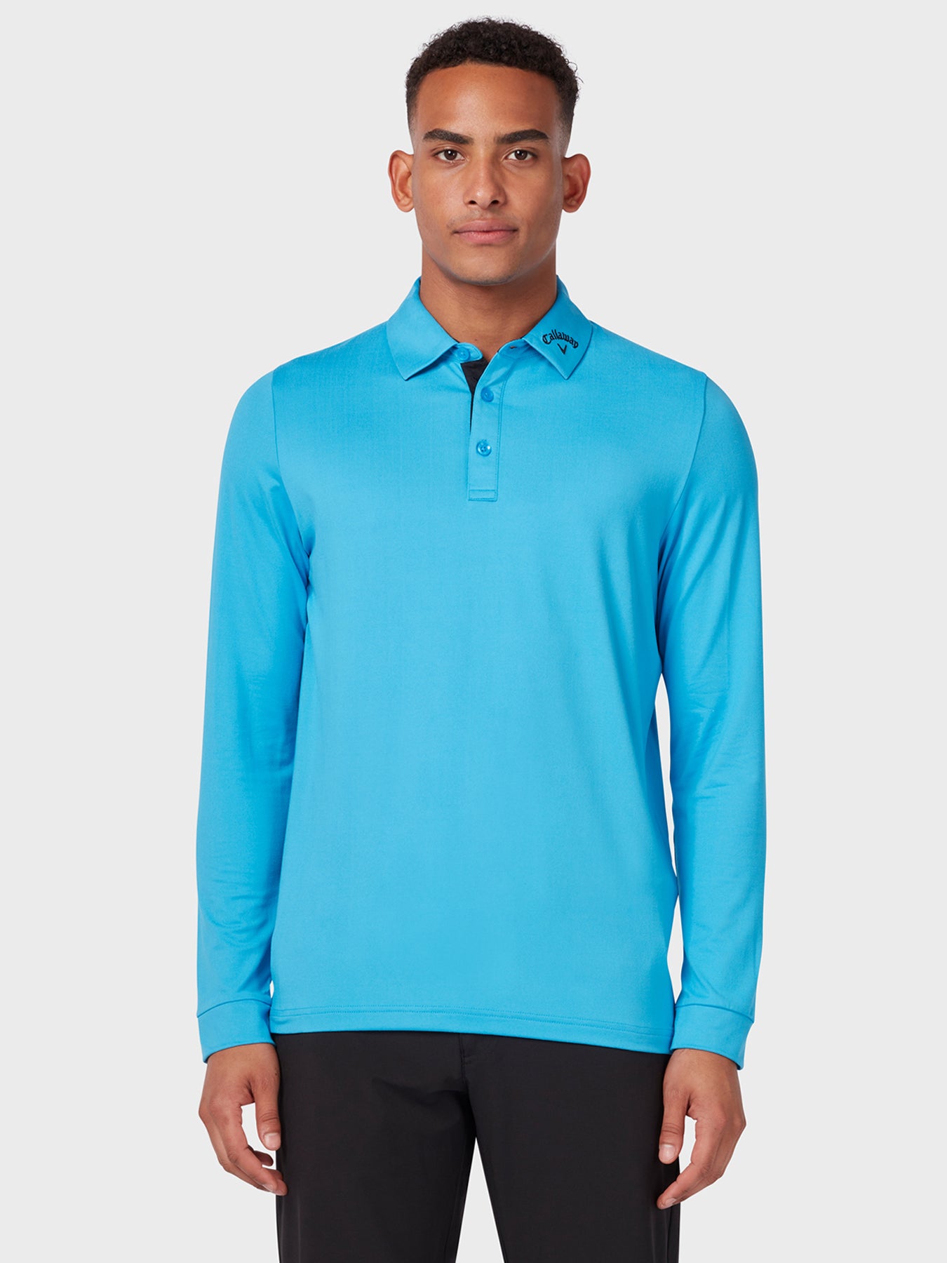 View Long Sleeve Performance Polo In Malibu Blue Malibu Blue XL information