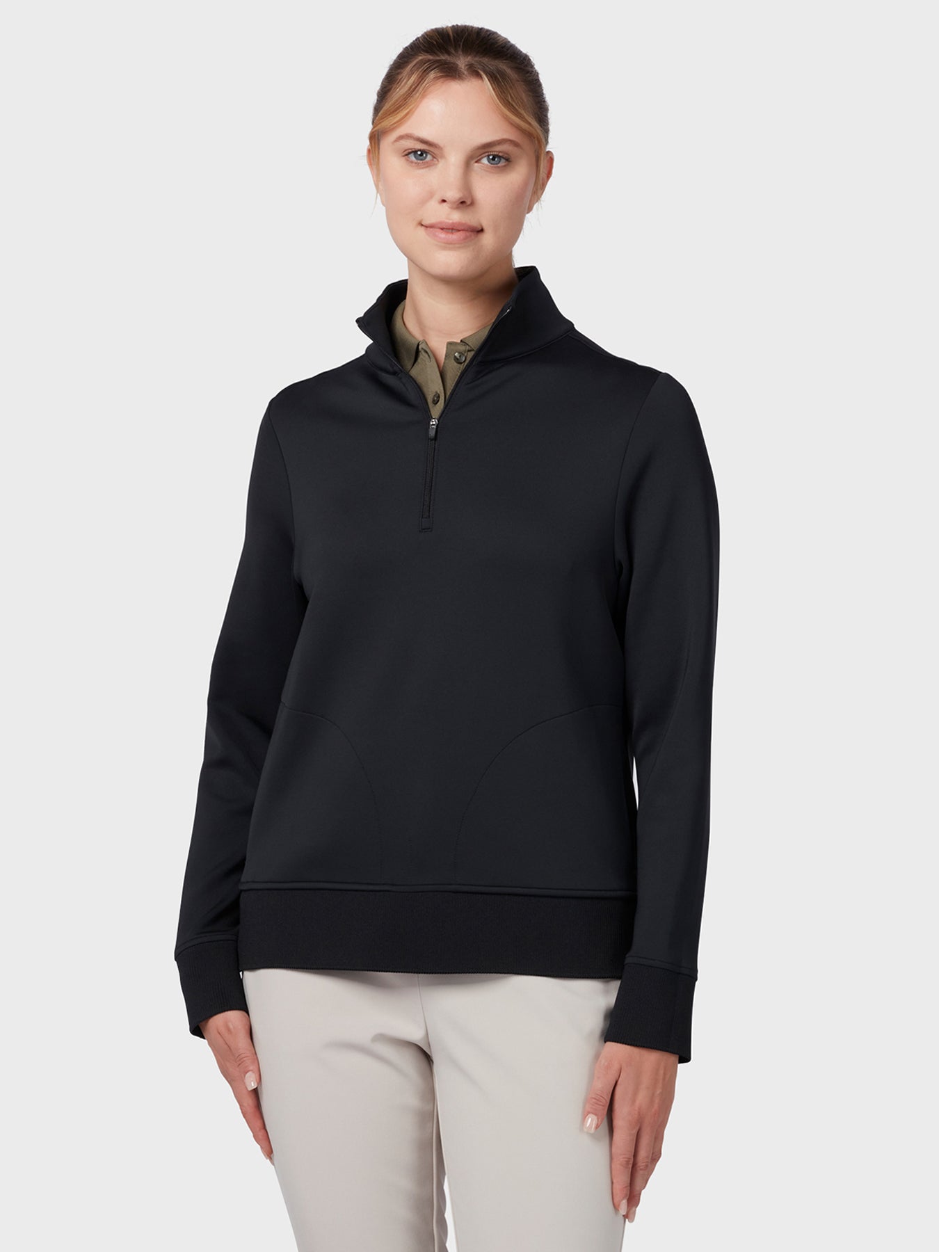 View Midweight Womens Fleece Crossover In Caviar Caviar XS information