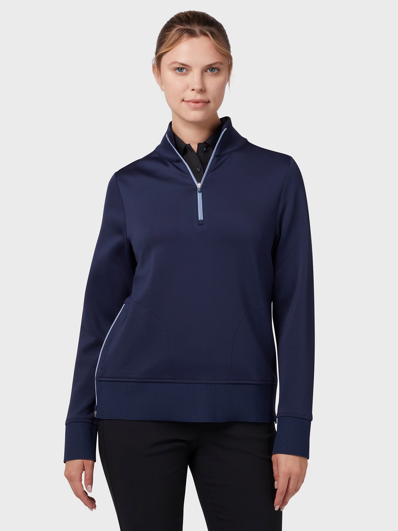 View Womens Midweight Fleece Crossover In Peacoat Peacoat XS information