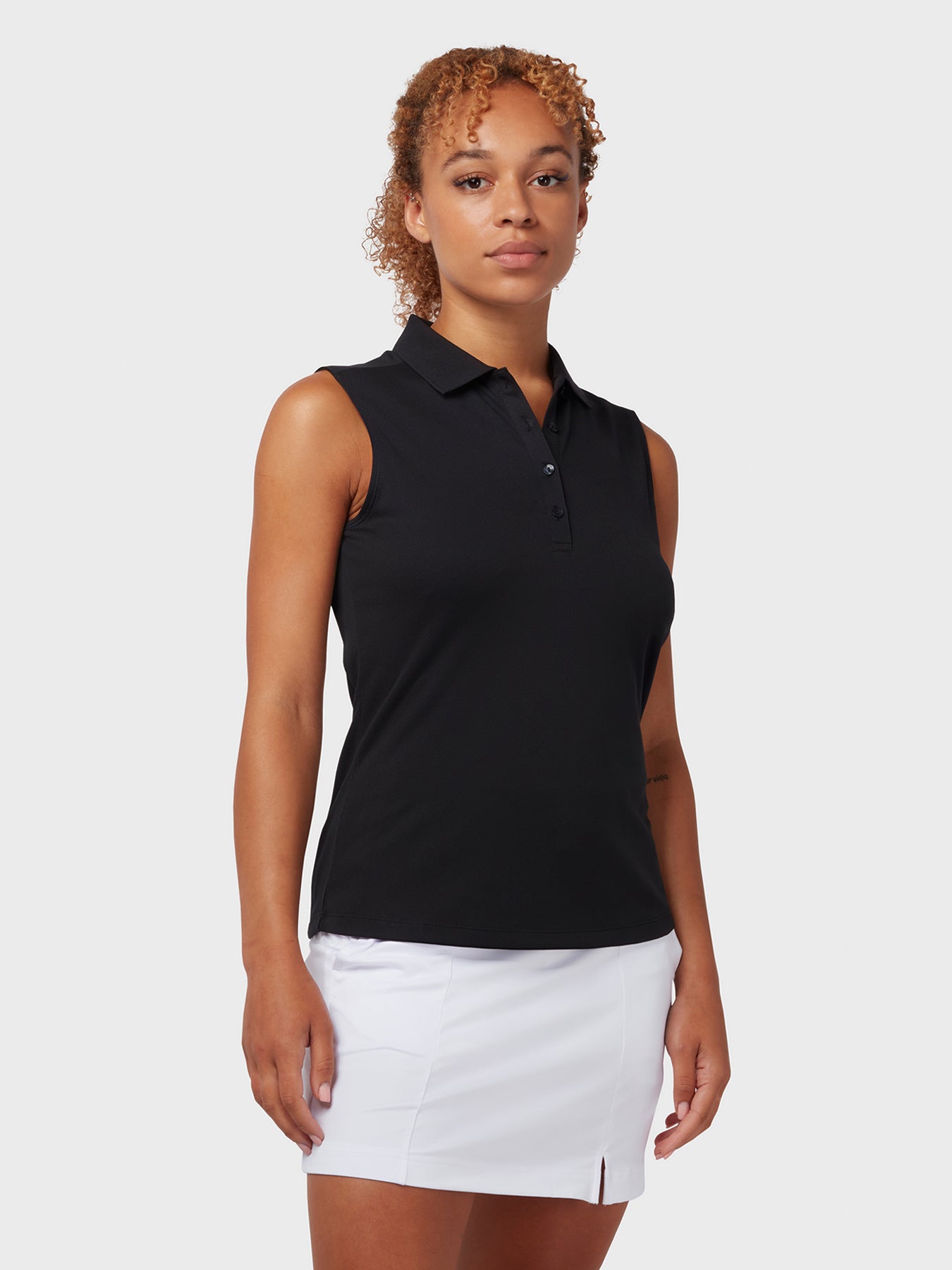 View Sleeveless Womens Polo In Caviar Caviar M information