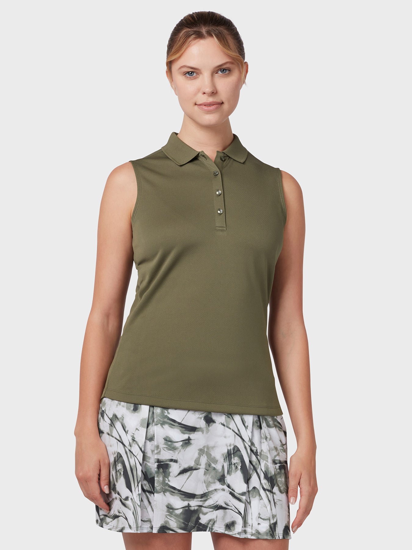 View Sleeveless Womens Polo In Industrial Green information