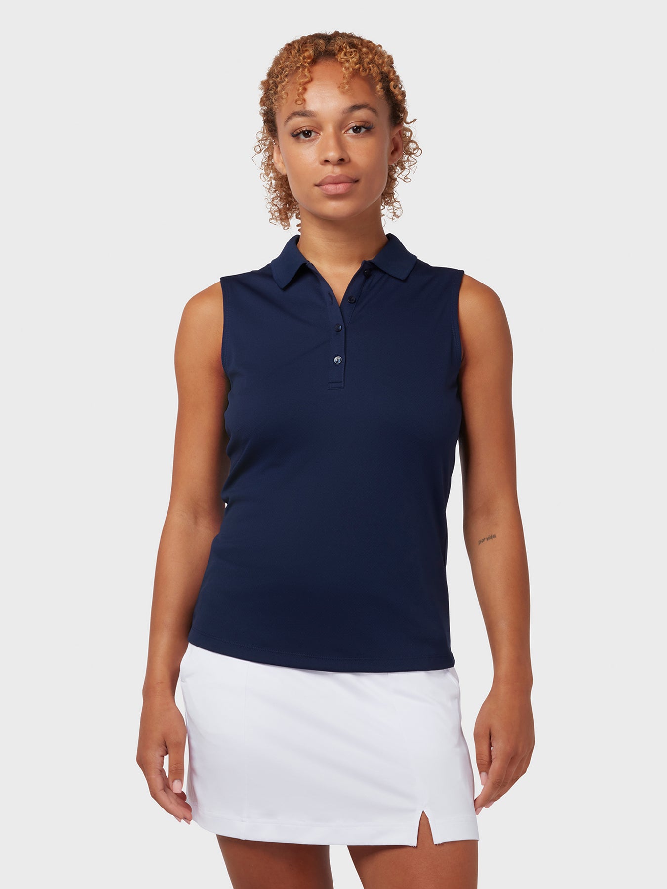 View Sleeveless Womens Polo In Peacoat Peacoat XXL information