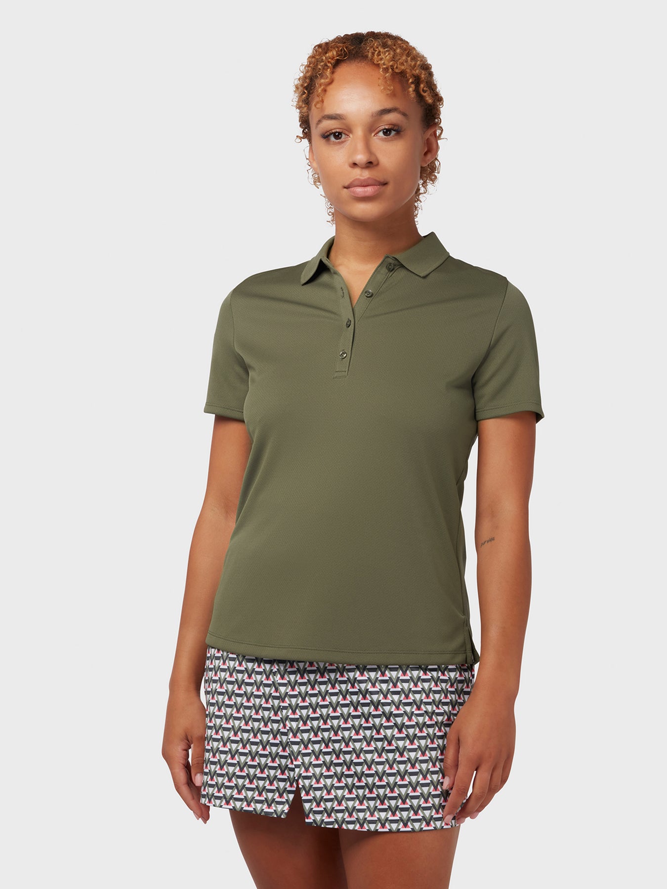 View Swing Tech Womens Polo In Industrial Green information