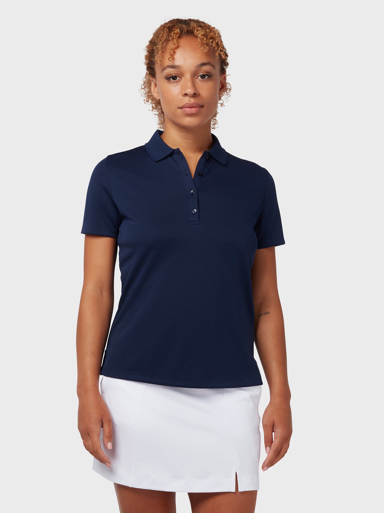 View Swing Tech Womens Polo In Peacoat Peacoat XS information