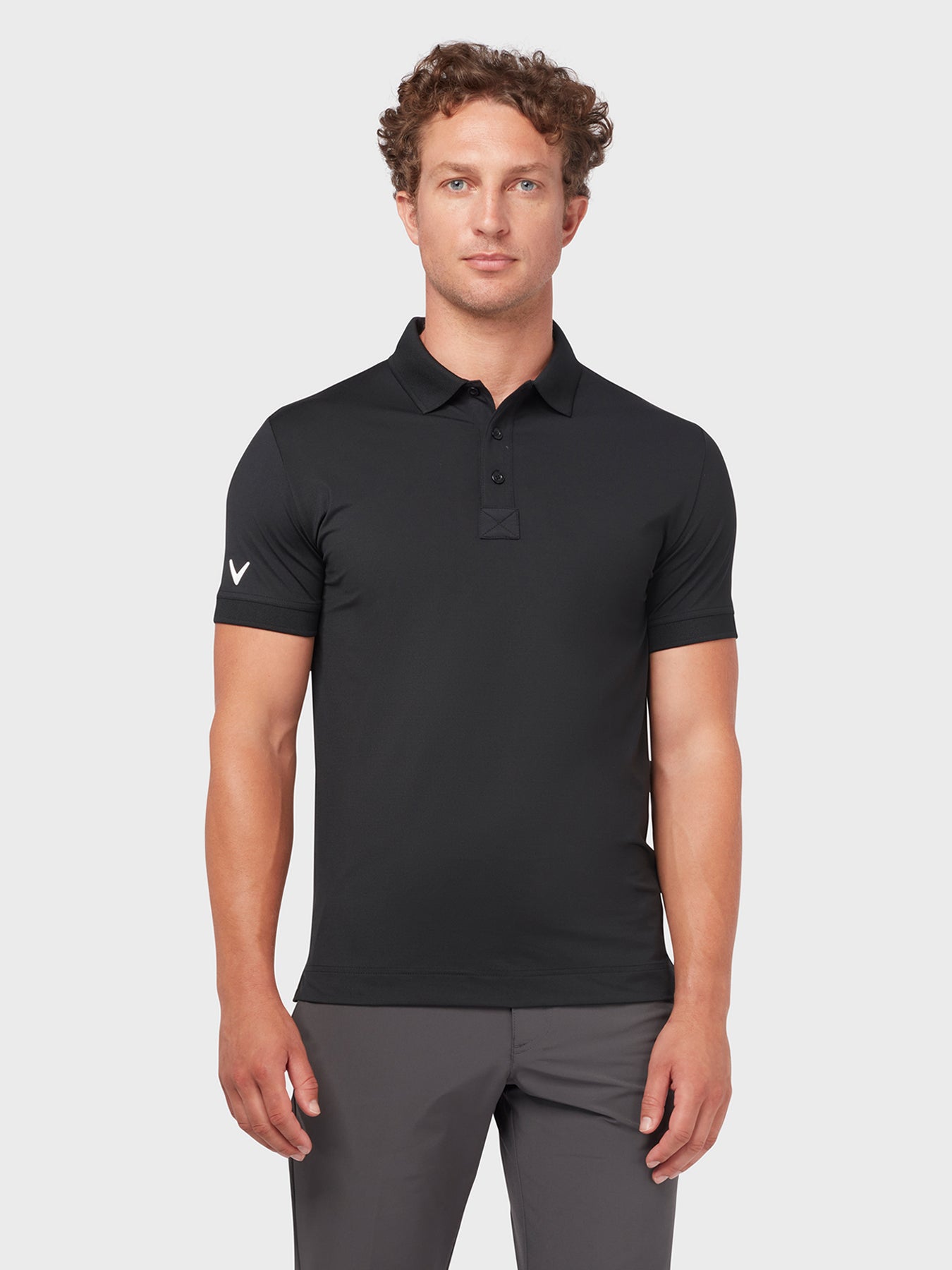 View X Series Solid Ribbed Polo In Caviar Caviar XS information