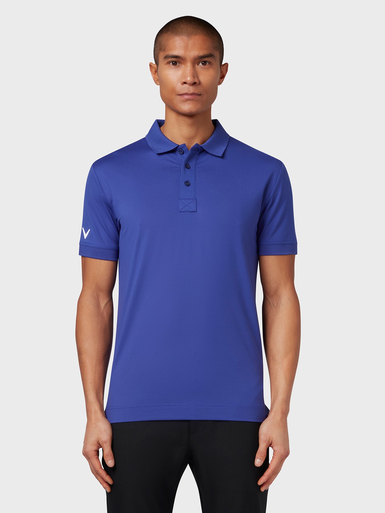 View X Series Solid Ribbed Polo In Clematis Blue information