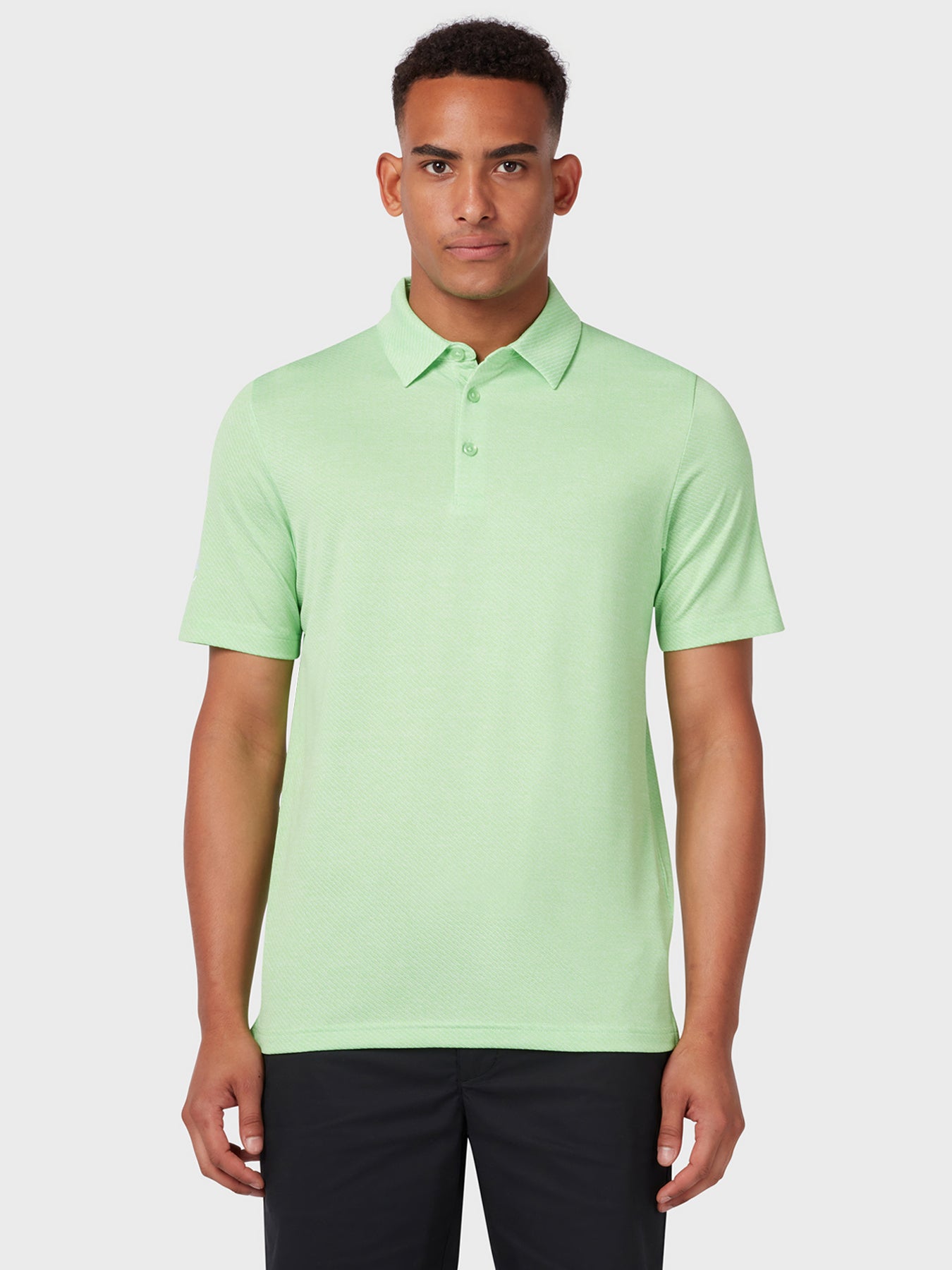 View Heathered Jacquard Polo In Summer Green Heather Summer Green Heather XXXL information