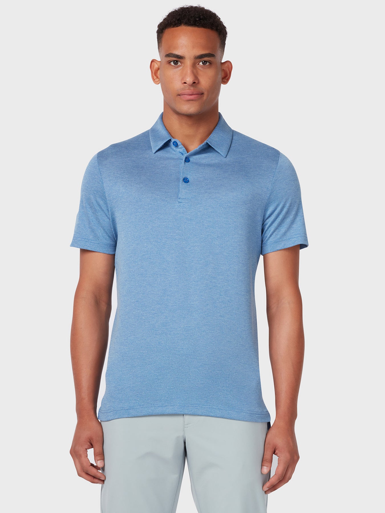 View Soft Touch Solid Polo In Magnetic Blue Heather Magnetic Blue Heather XXXL information