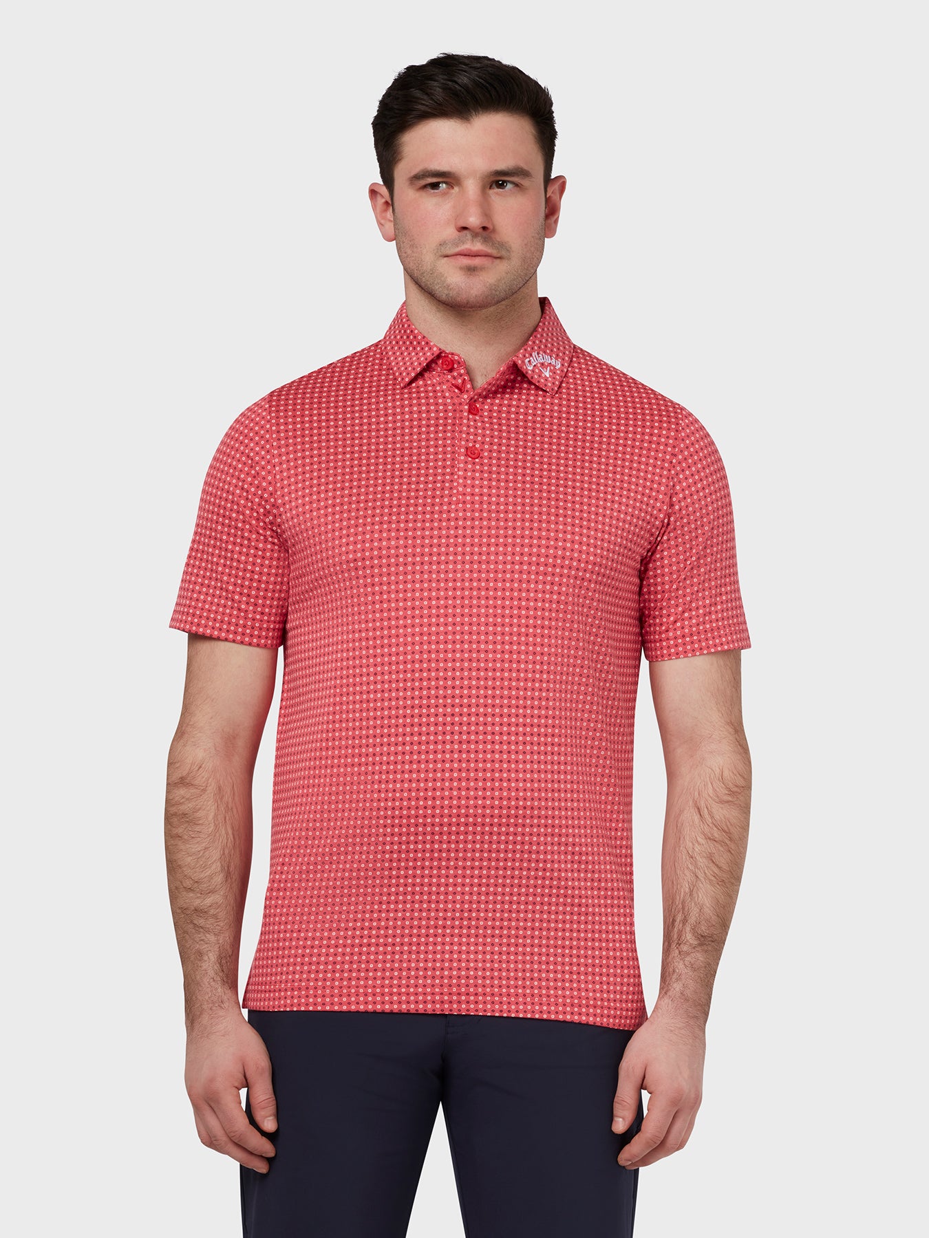 View Soft Touch Micro Print Polo In Teaberry Heather Teaberry Heather XL information