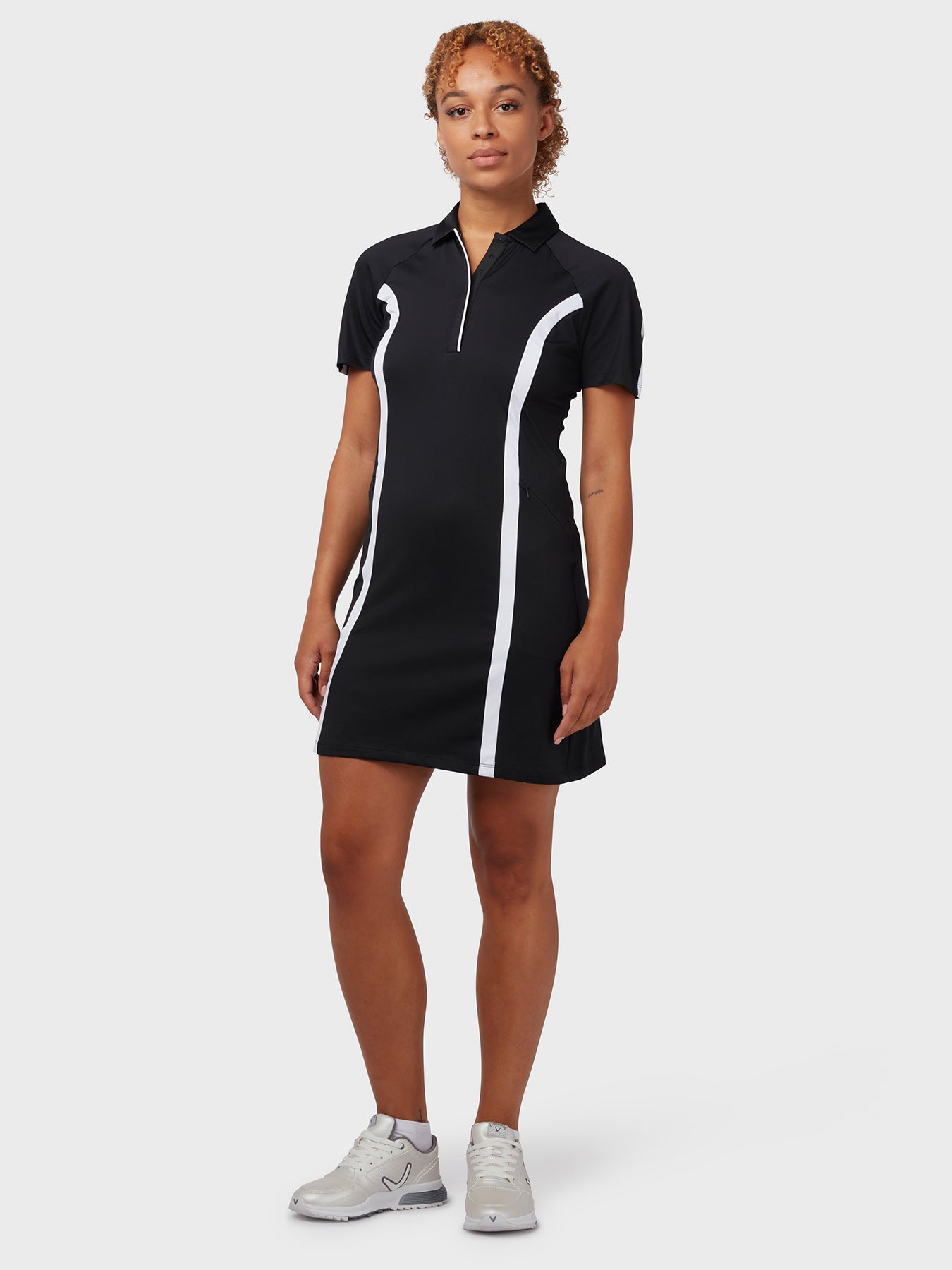 View Womens Swing Tech Colour Block Dress In Caviar Caviar XL information