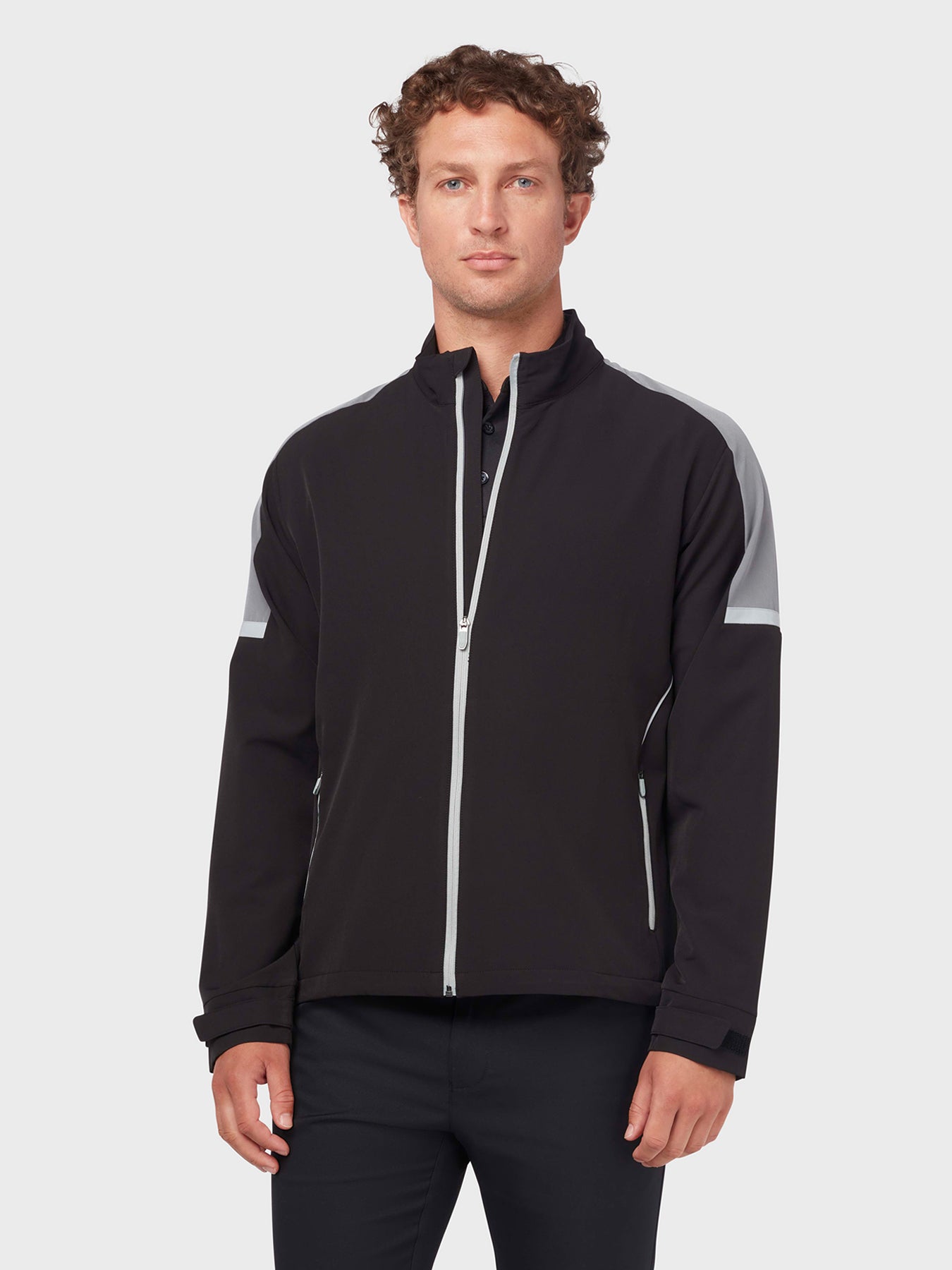 View Shoulder Block Windbreaker In Caviar information