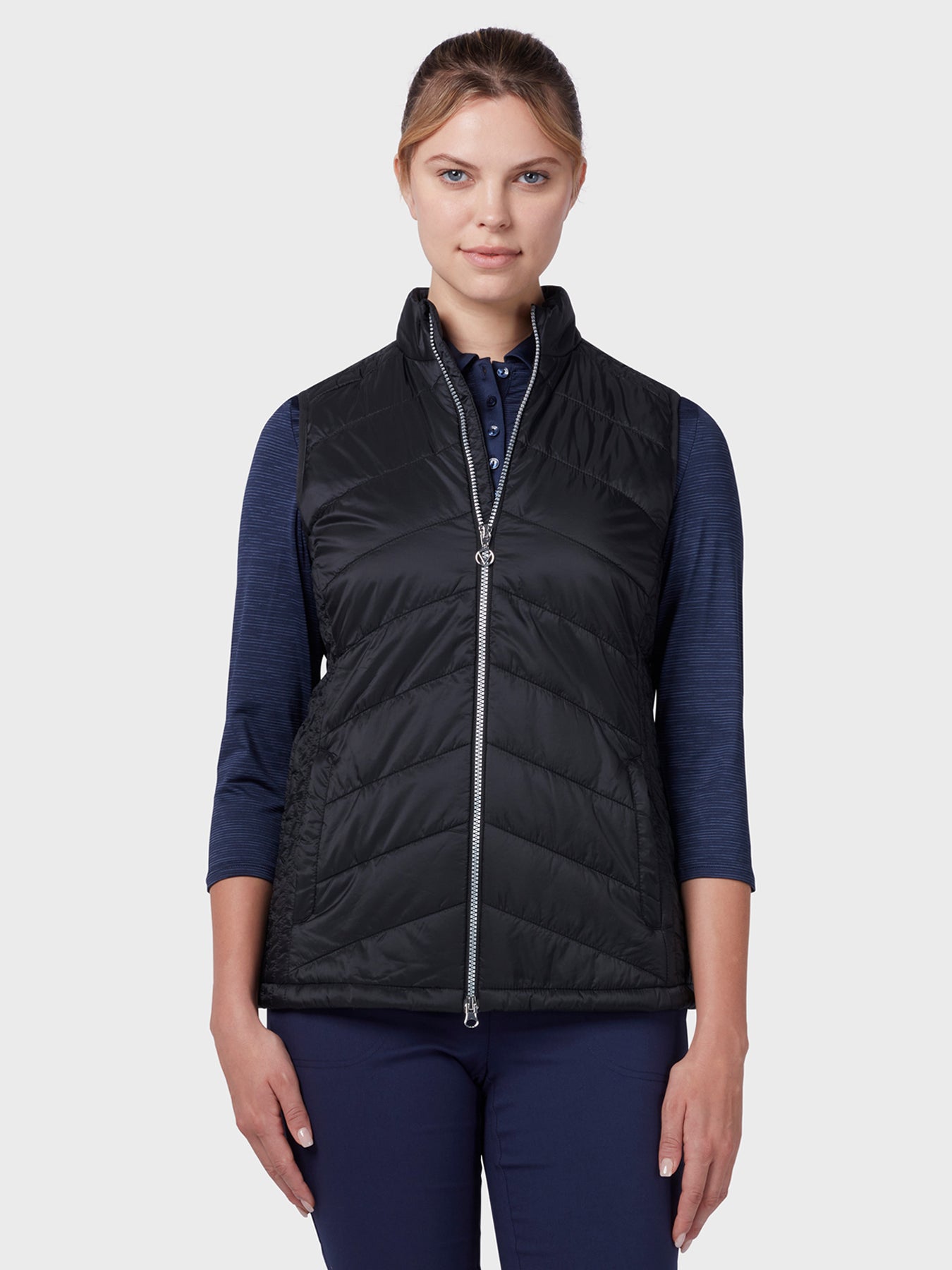 View Womens Quilted Gilet In Caviar information