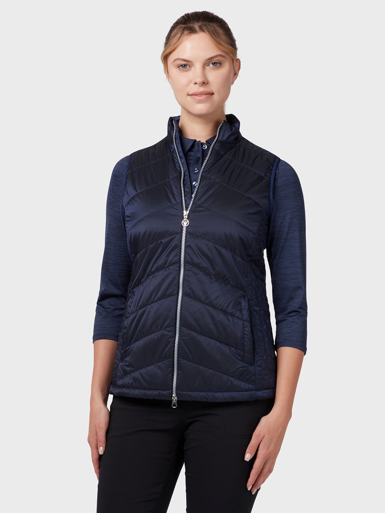 View Womens Quilted Gilet In Peacoat information
