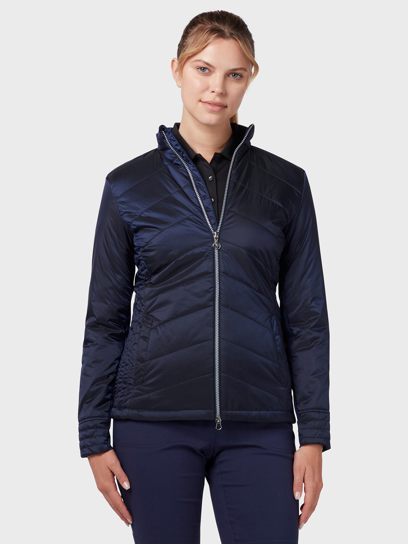 View Womens Quilted Jacket In Peacoat Peacoat XS information
