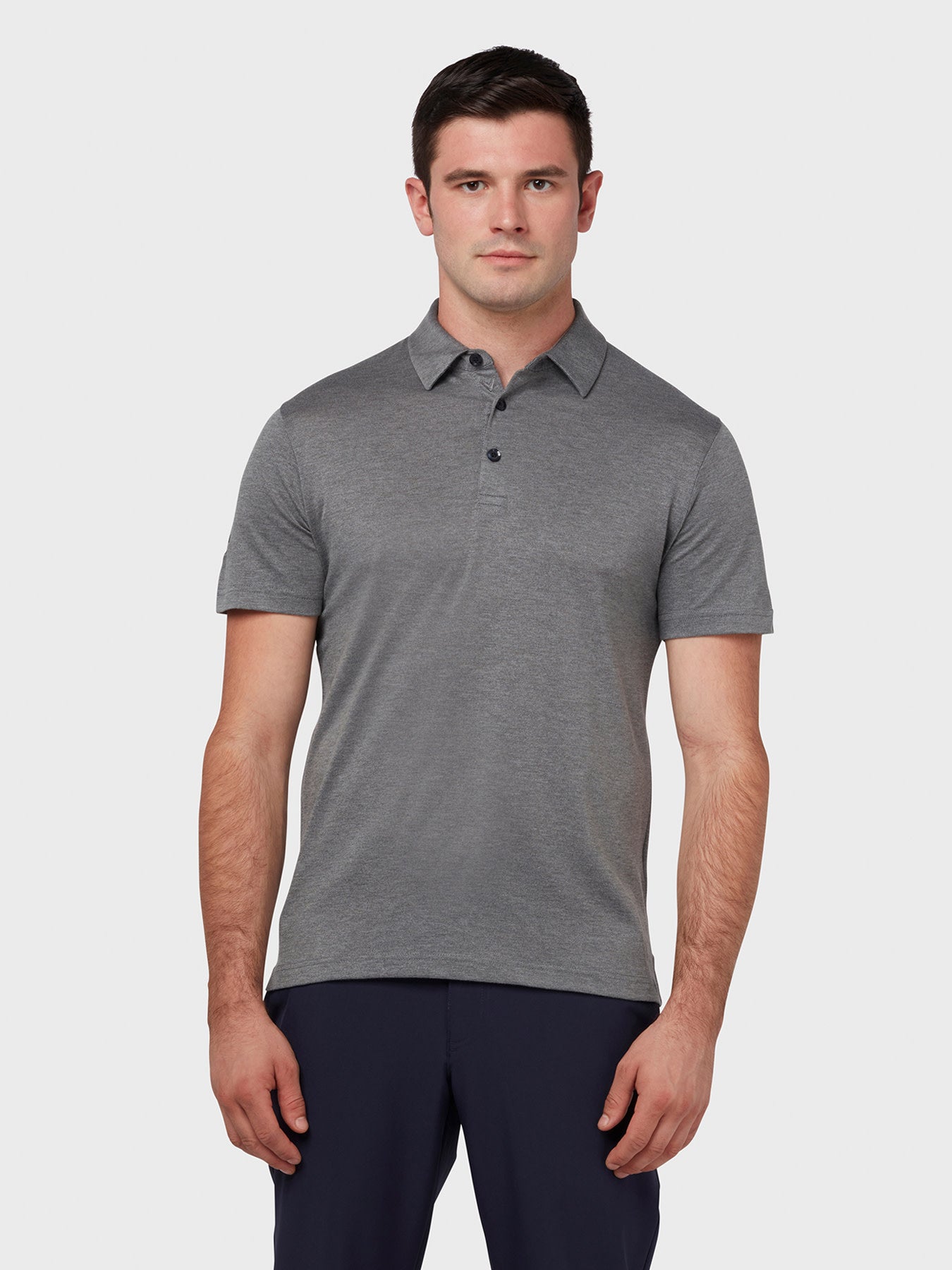 View Soft Touch Solid Polo In Black Heather information