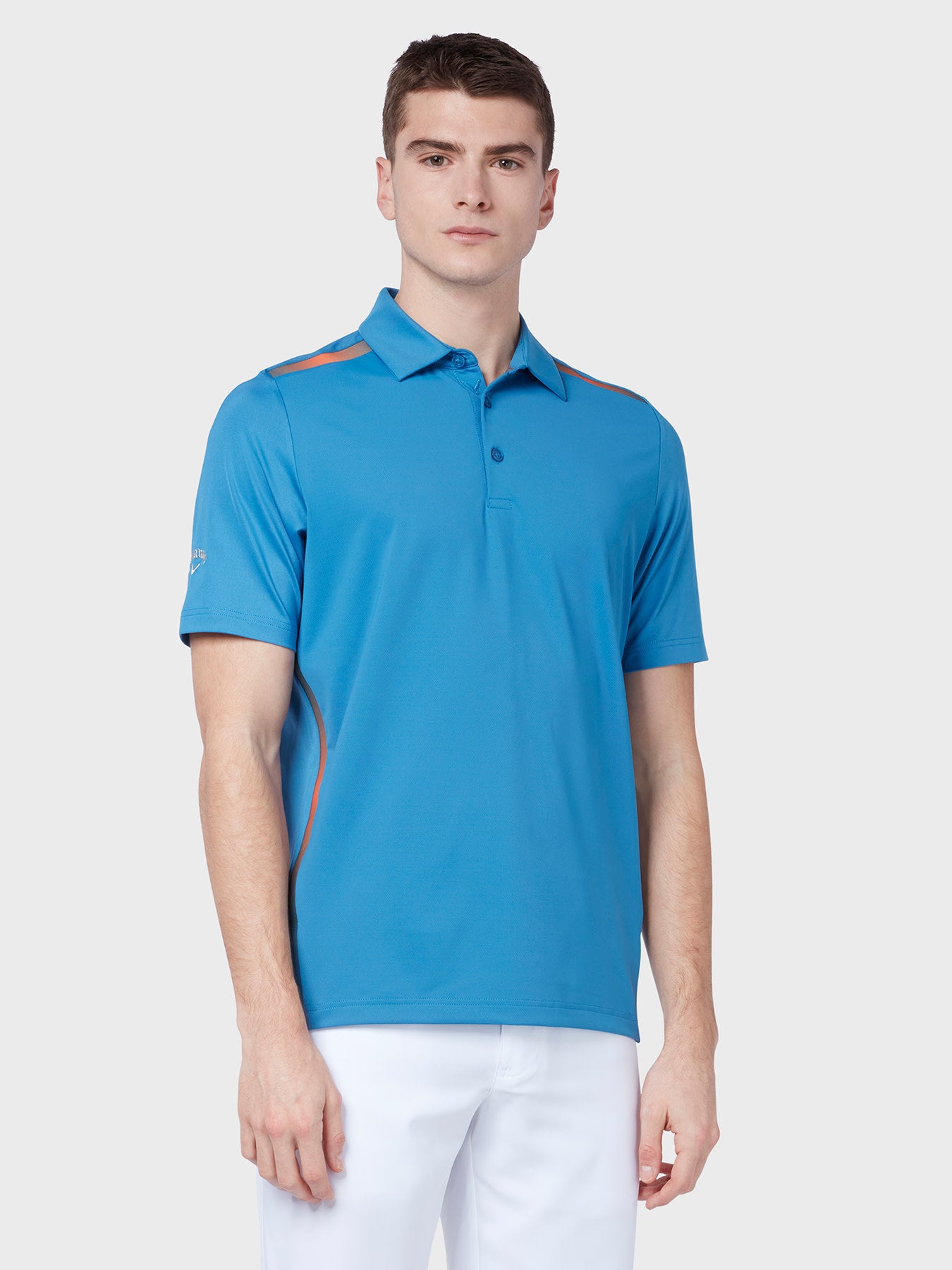 View Performance Colour Block Polo In Vallarta Blue Vallarta Blue XS information