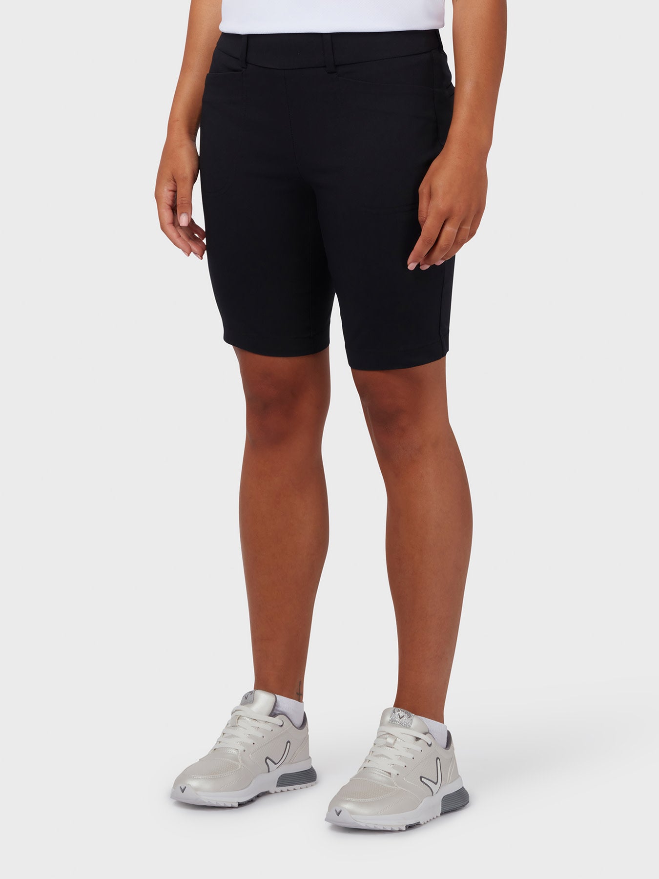 View Stretch Womens Shorts In Caviar Caviar XXL information