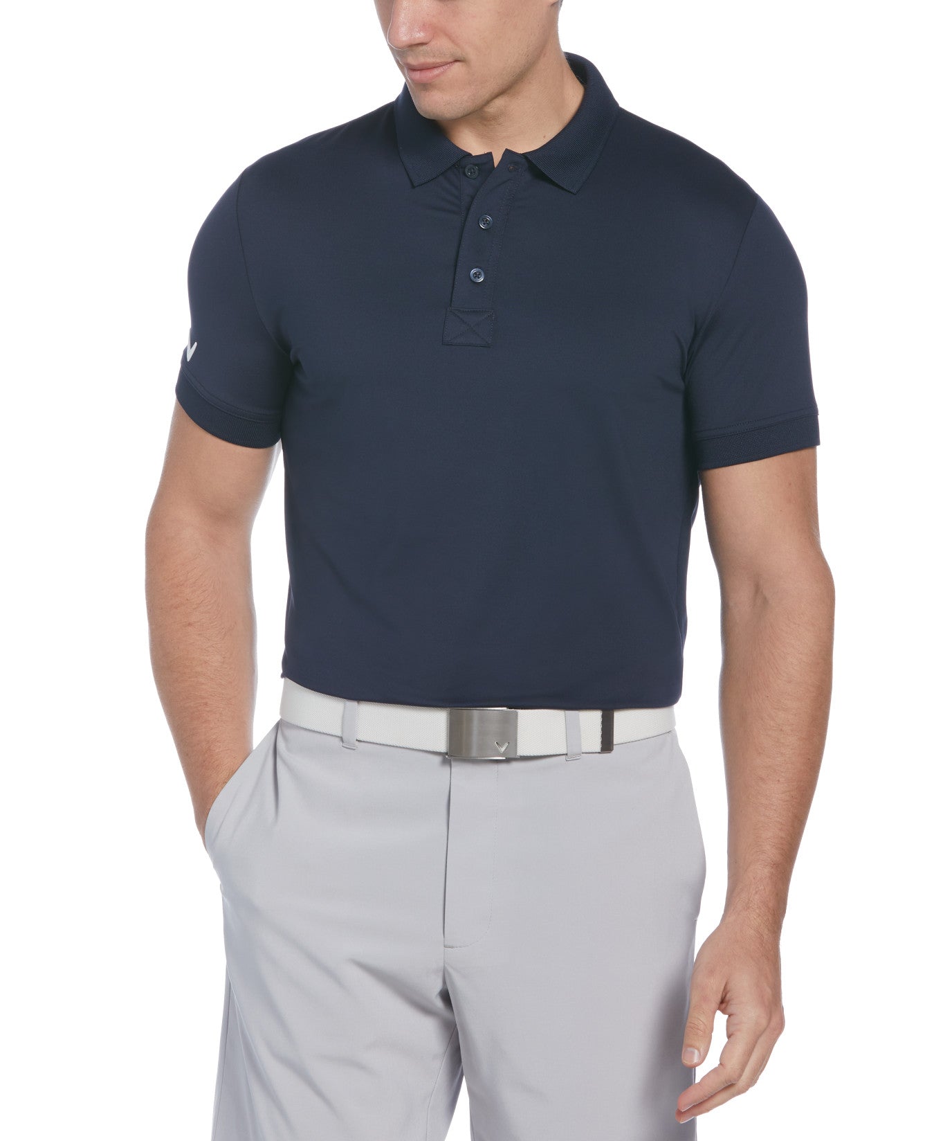 View X Series Solid Ribbed Polo In Navy Blazer information
