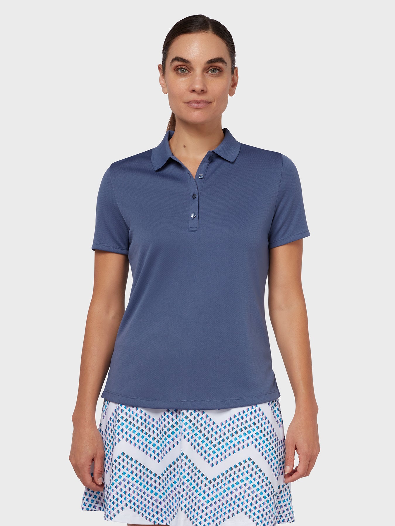 View Swing Tech Womens Polo In Blue Indigo information