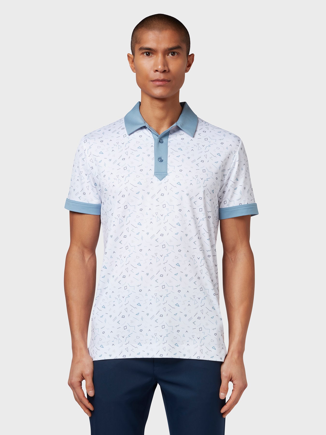 View X Series Chev Memphis All Over Print Polo In Bright White information