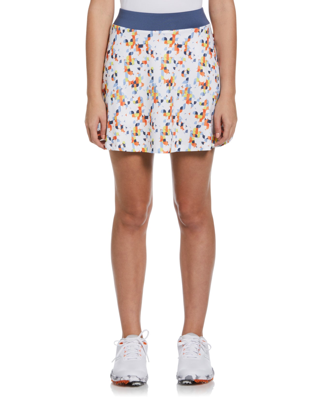 View Geo Print Flounce Womens Golf Skort In Brilliant White Brilliant White XS information