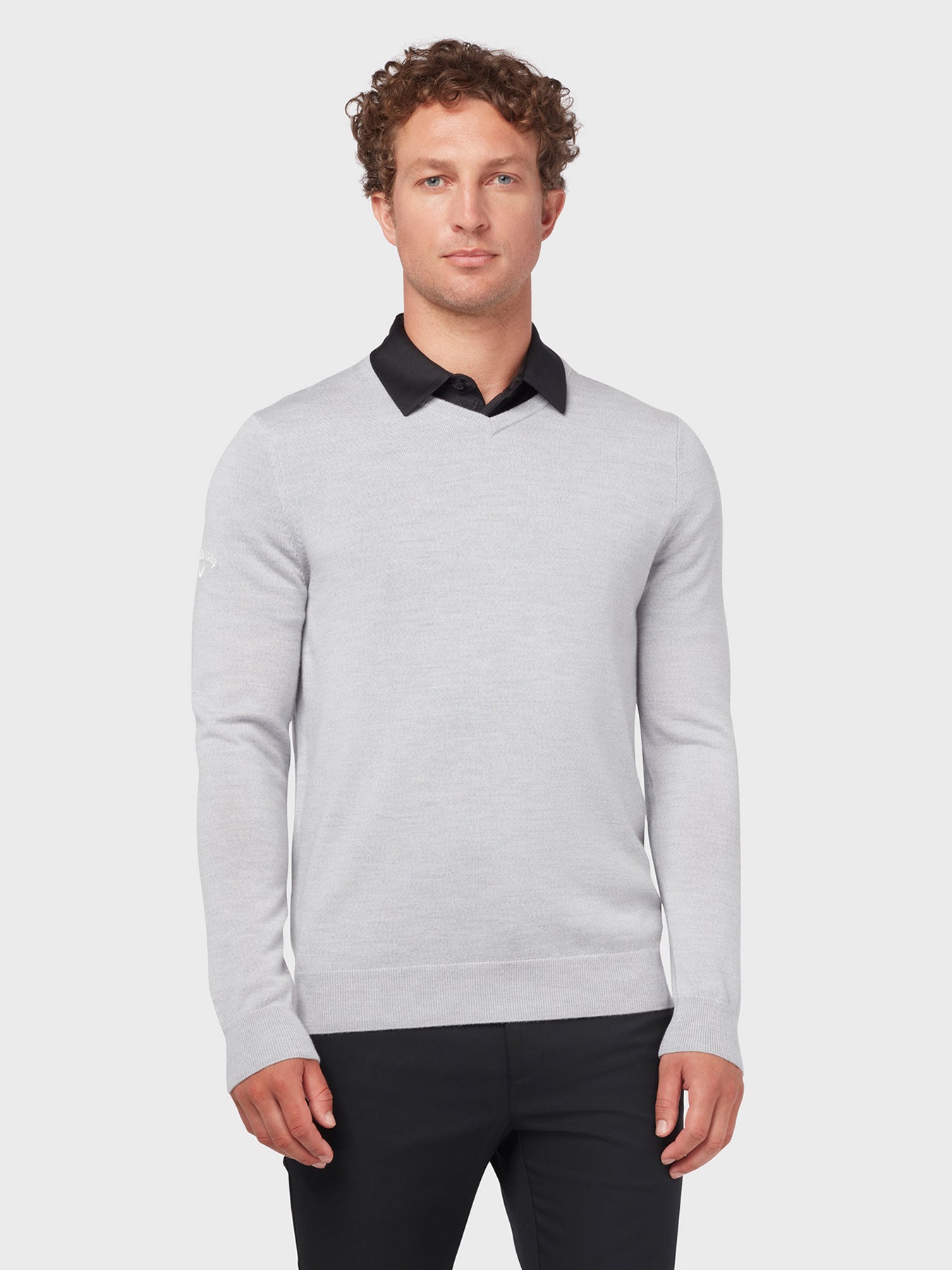 View VNeck Merino Sweater In Pearl Blue Heather information