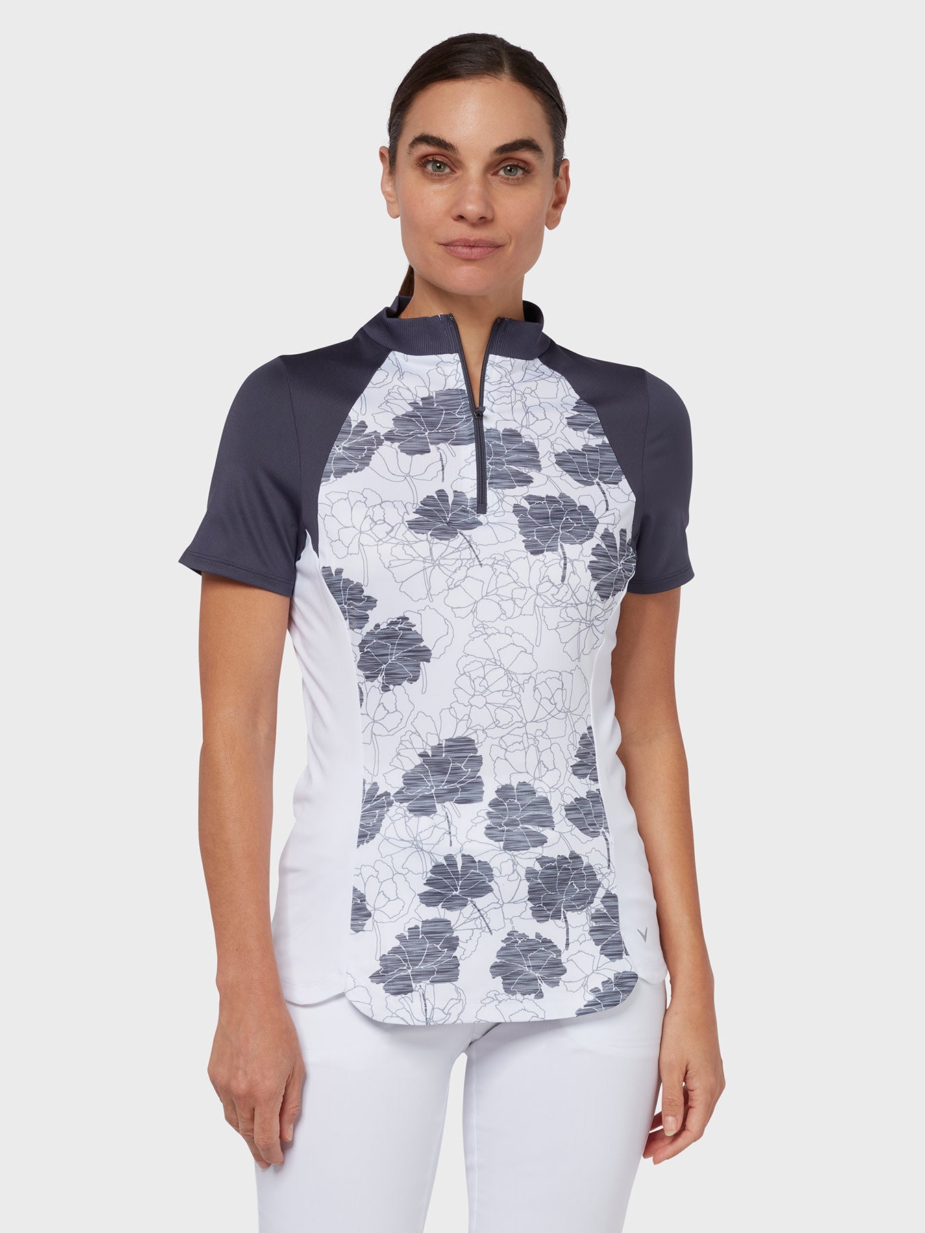 View Textured Floral Womens Top In Grey Floral information