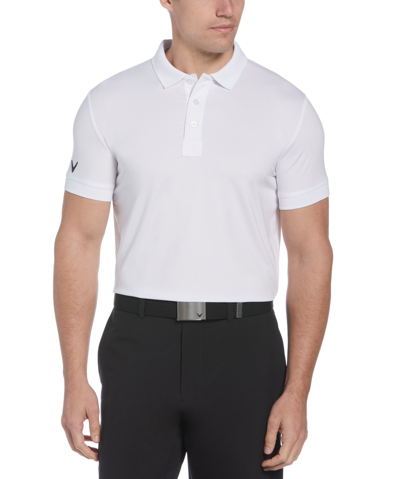 View X Series Solid Ribbed Polo In Bright White information