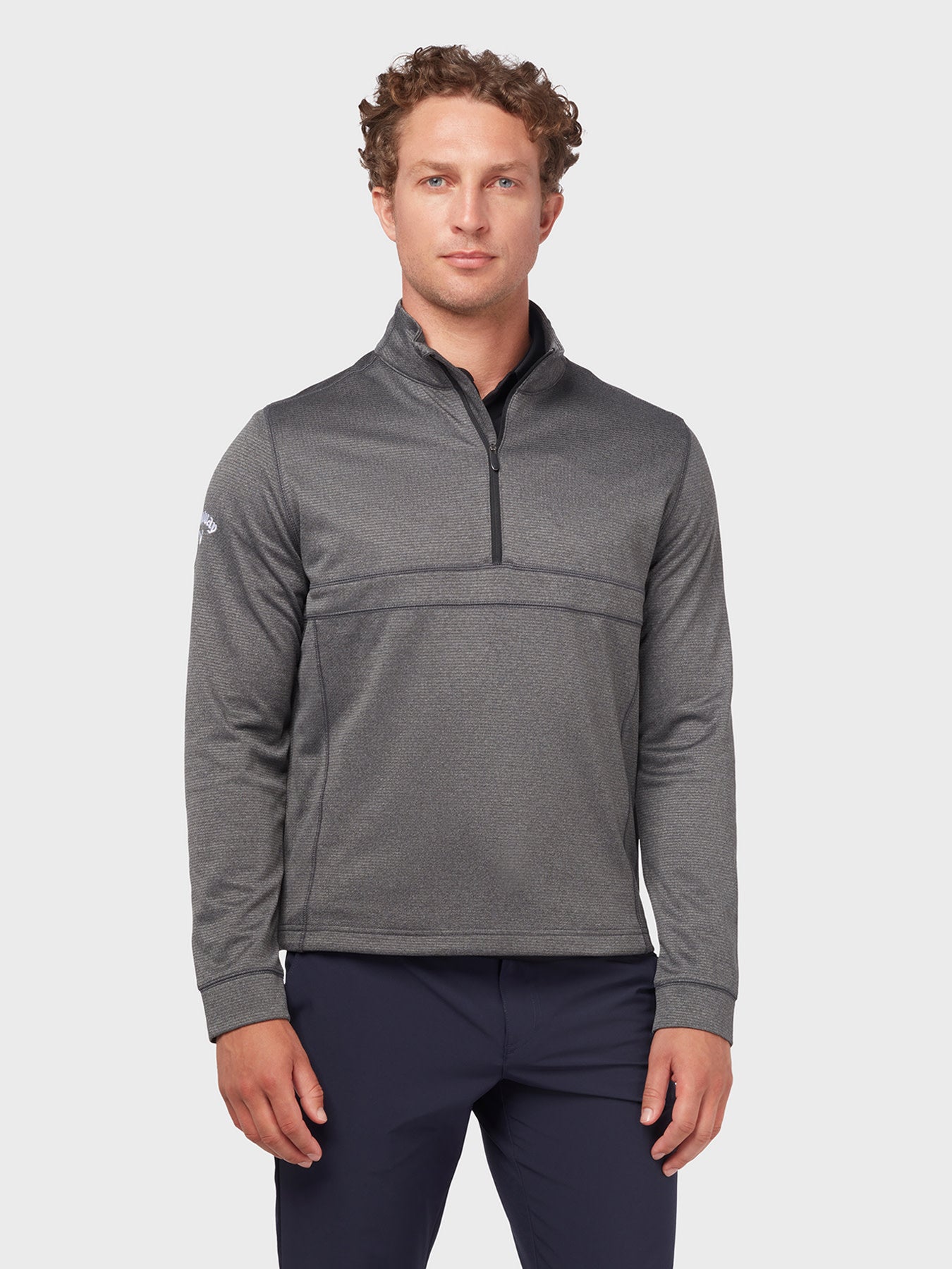 View Waffle 14 Zip Sweatshirt In Black Heather Black Heather L information