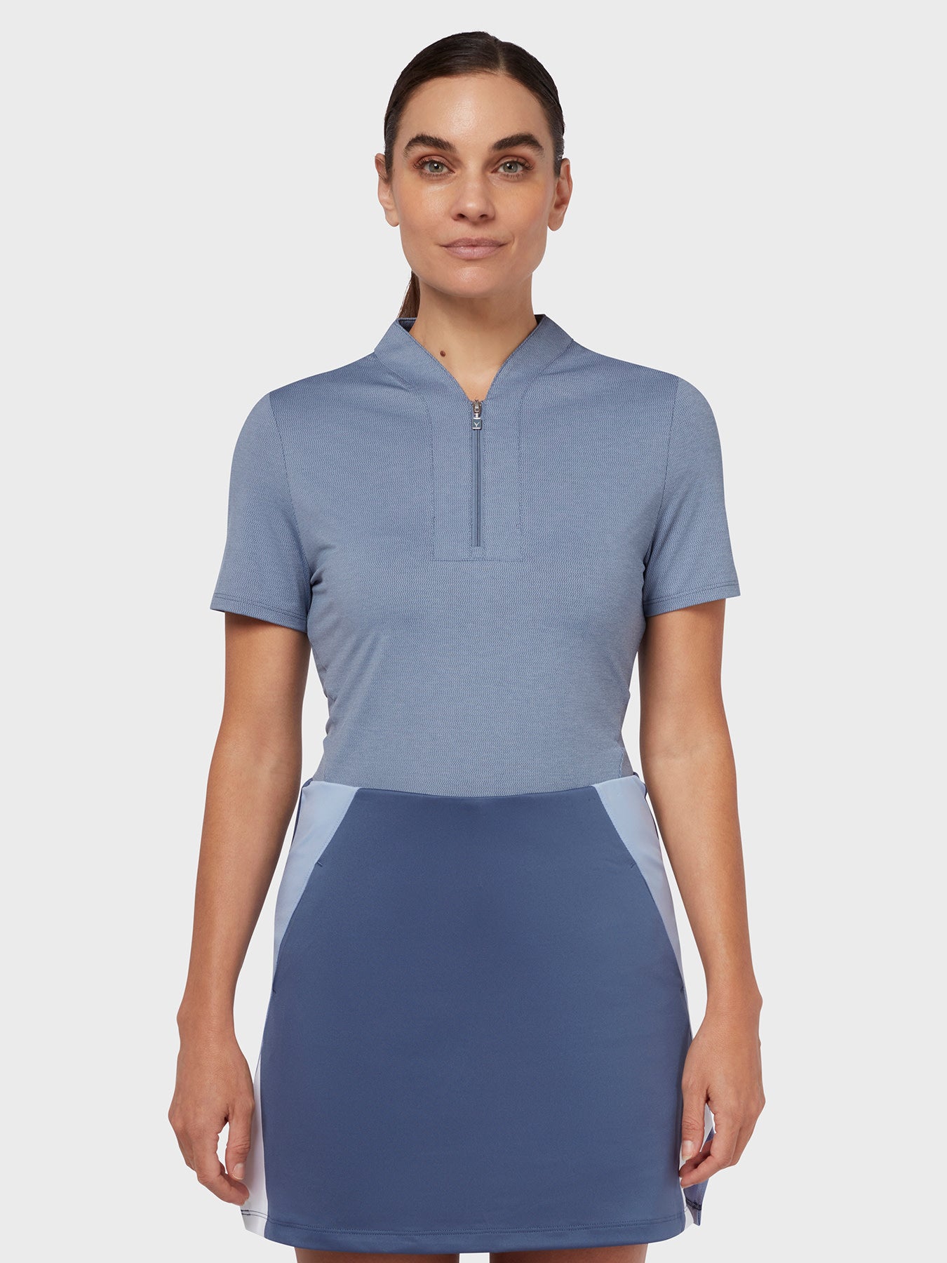 View Texture Womens Polo In Blue Indigo Heather information
