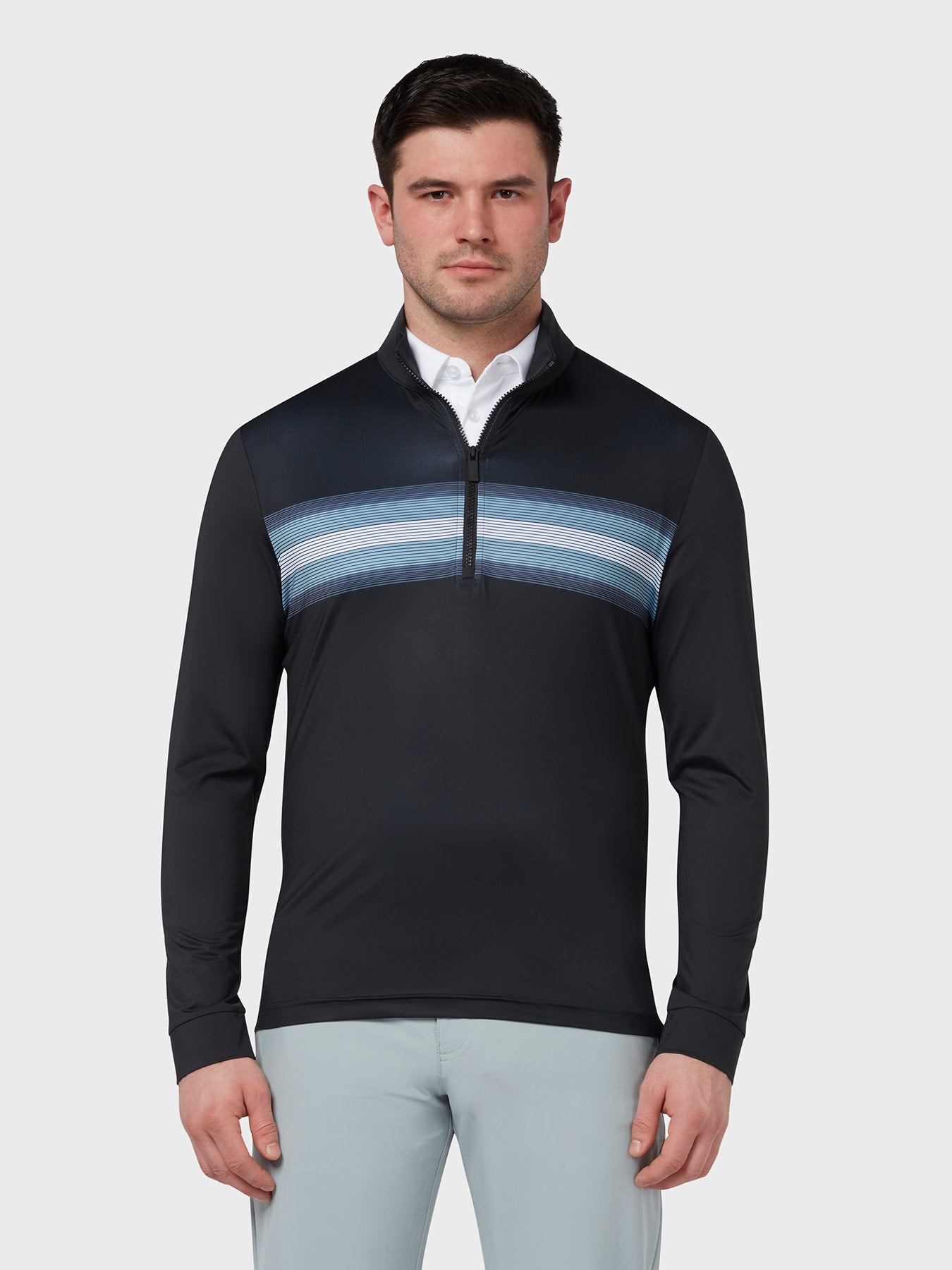 View Energy Stripe Print Pullover In Caviar Caviar XS information