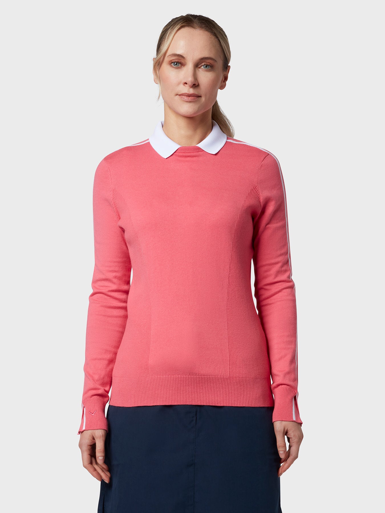 View Striped Womens Sweater In Fruit Dove information