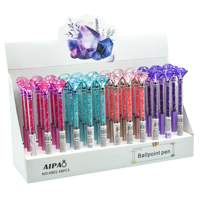 Black Ink Pens, Diamond, Assorted Colors