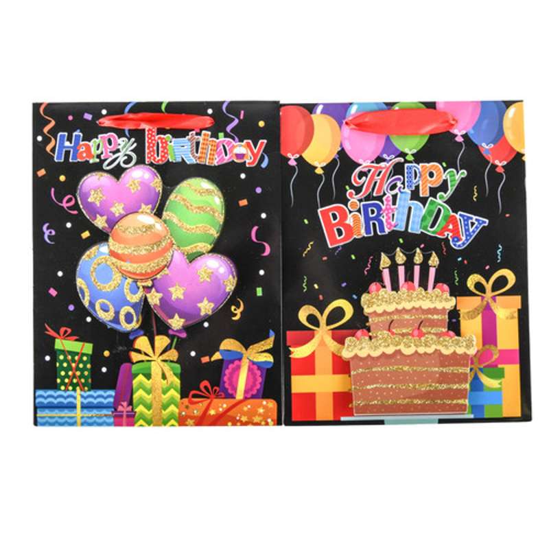 Happy Birthday Gift Bags, Assorted Designs, Small