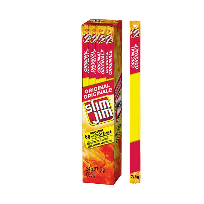 Slim Jim Giant Smoked Meat Sticks, Original, 0.97 oz (24 Pack)
