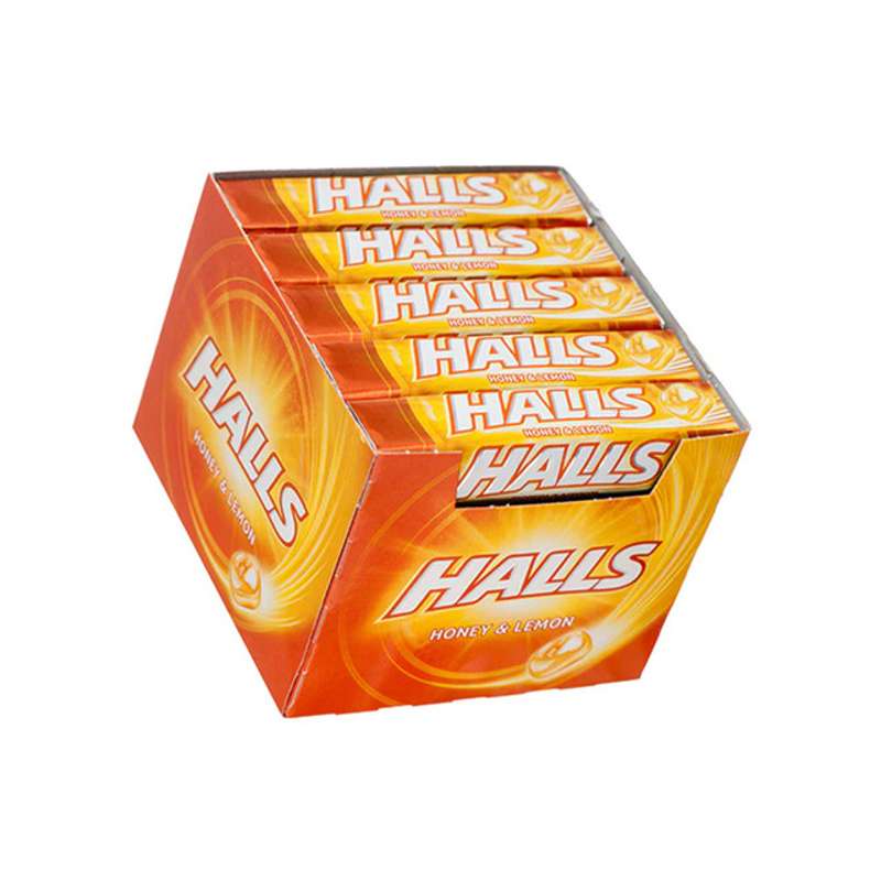 Halls Miel Menthol, Honey & Lemon Hard Candy, 25.2 g / 0.88 oz ea (box of  12)
