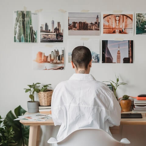 An innovative creative entrepreneur working at her desk