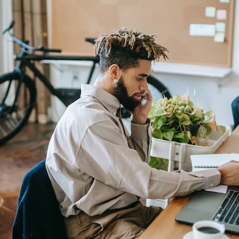 creative entrepreneur working at his desk