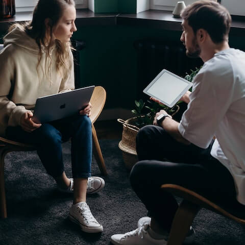 creative people working together to have a productive day