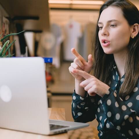 lady discussing creativity in her business career