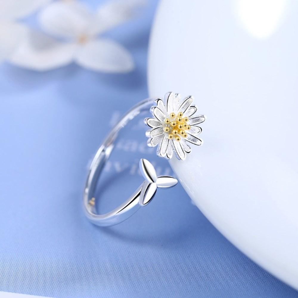 Anillo Ajustable de Girasol en Plata – Bella's México