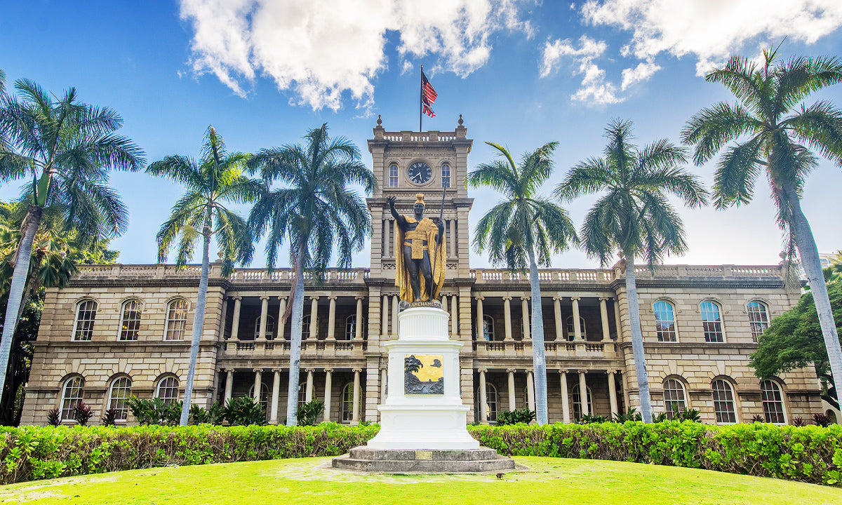 ハワイのホノルルにあるカメハメハ大王像