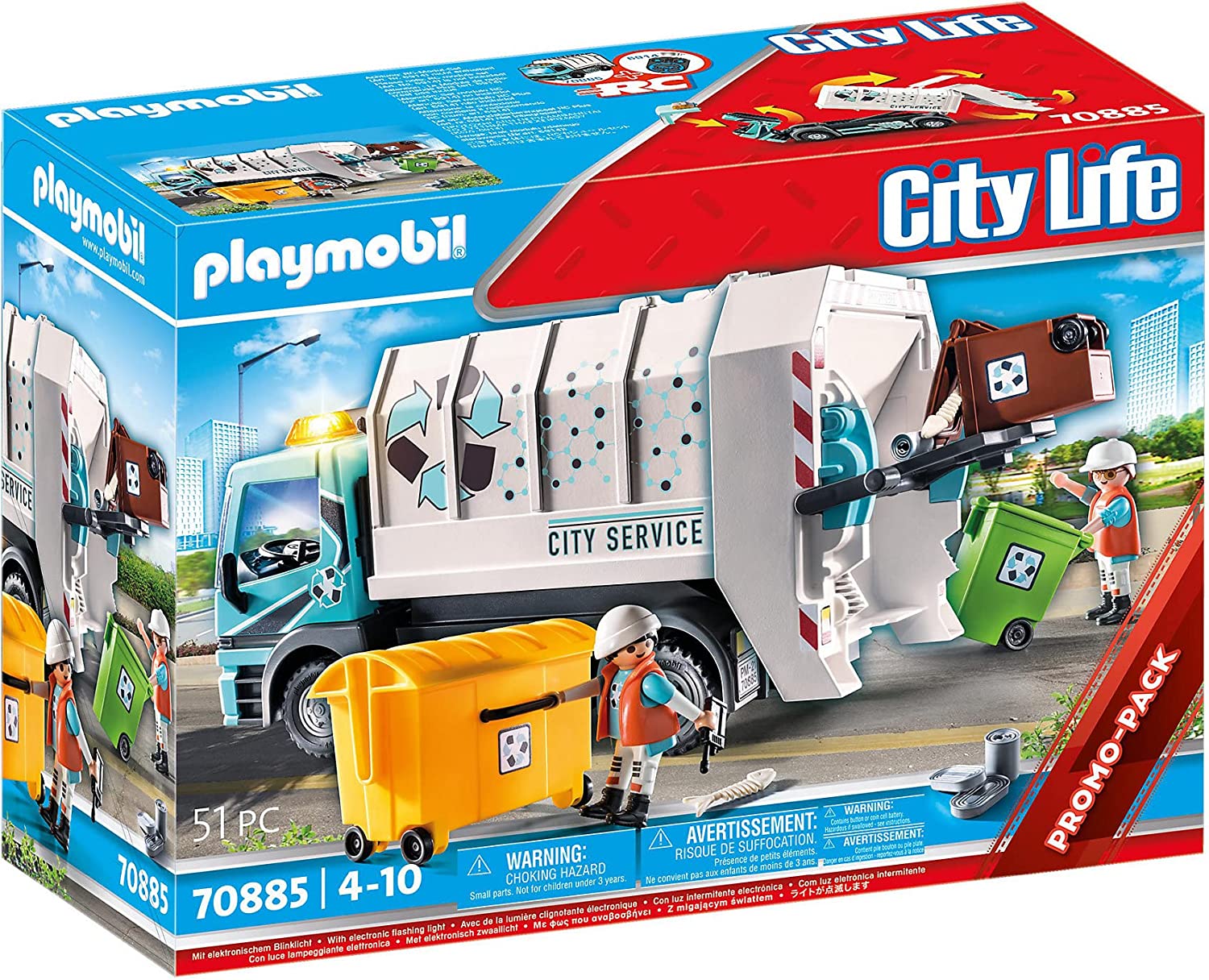 PLAYMOBIL 1.2.3 Camion poubelle - 6774