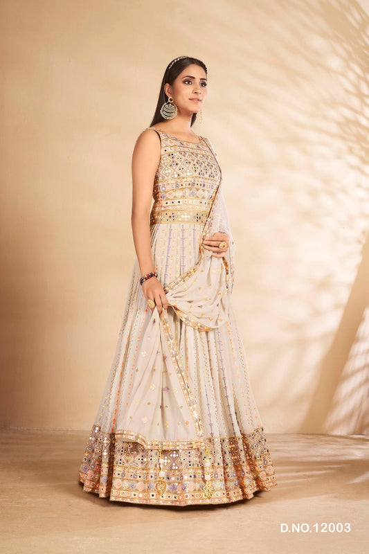 New launched sky blue color designer gown buy now – Joshindia