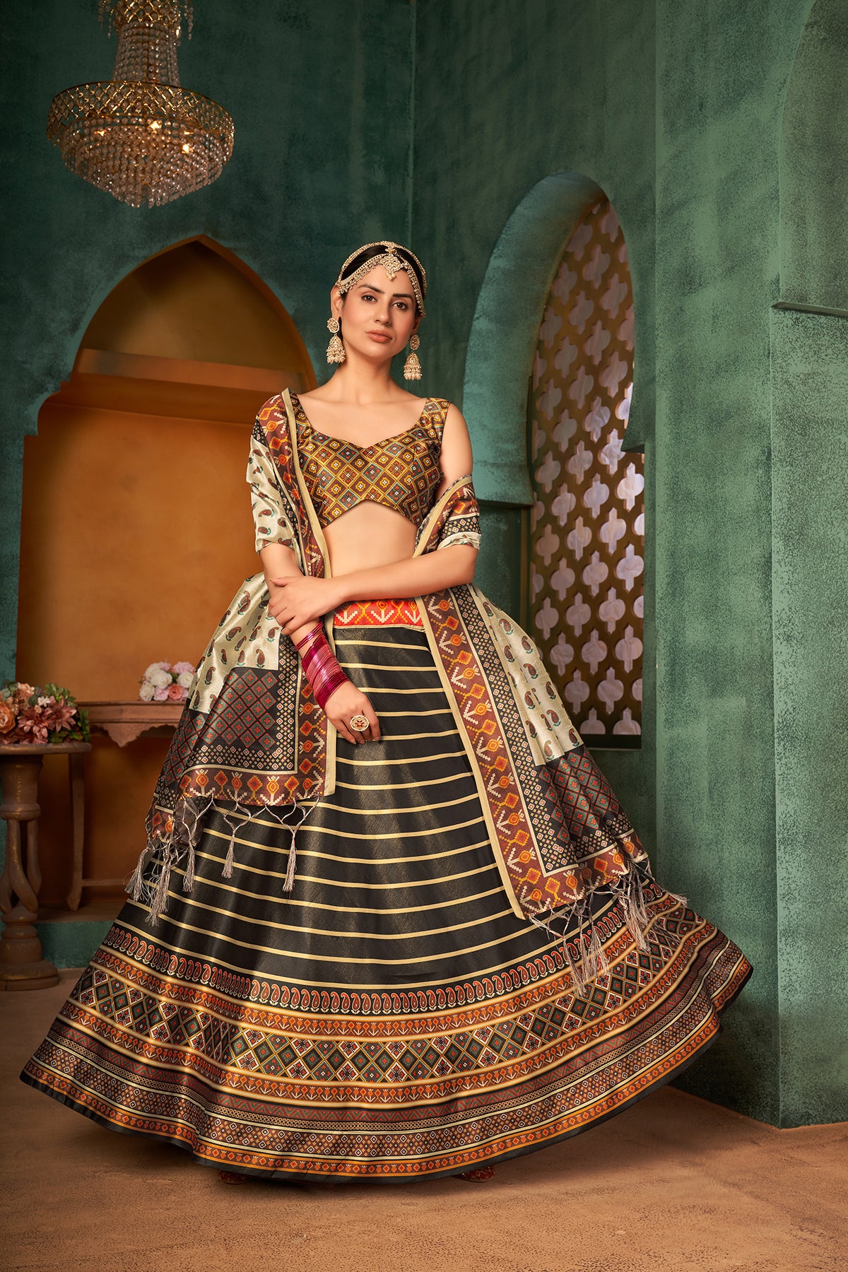 Wine Meenakari Silk Handloom Banarasi Lehenga - Sacred Weaves