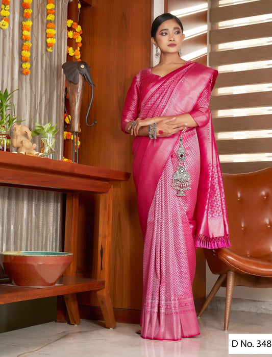 Traditional look cream color pure lichi silk banarasi saree – Joshindia
