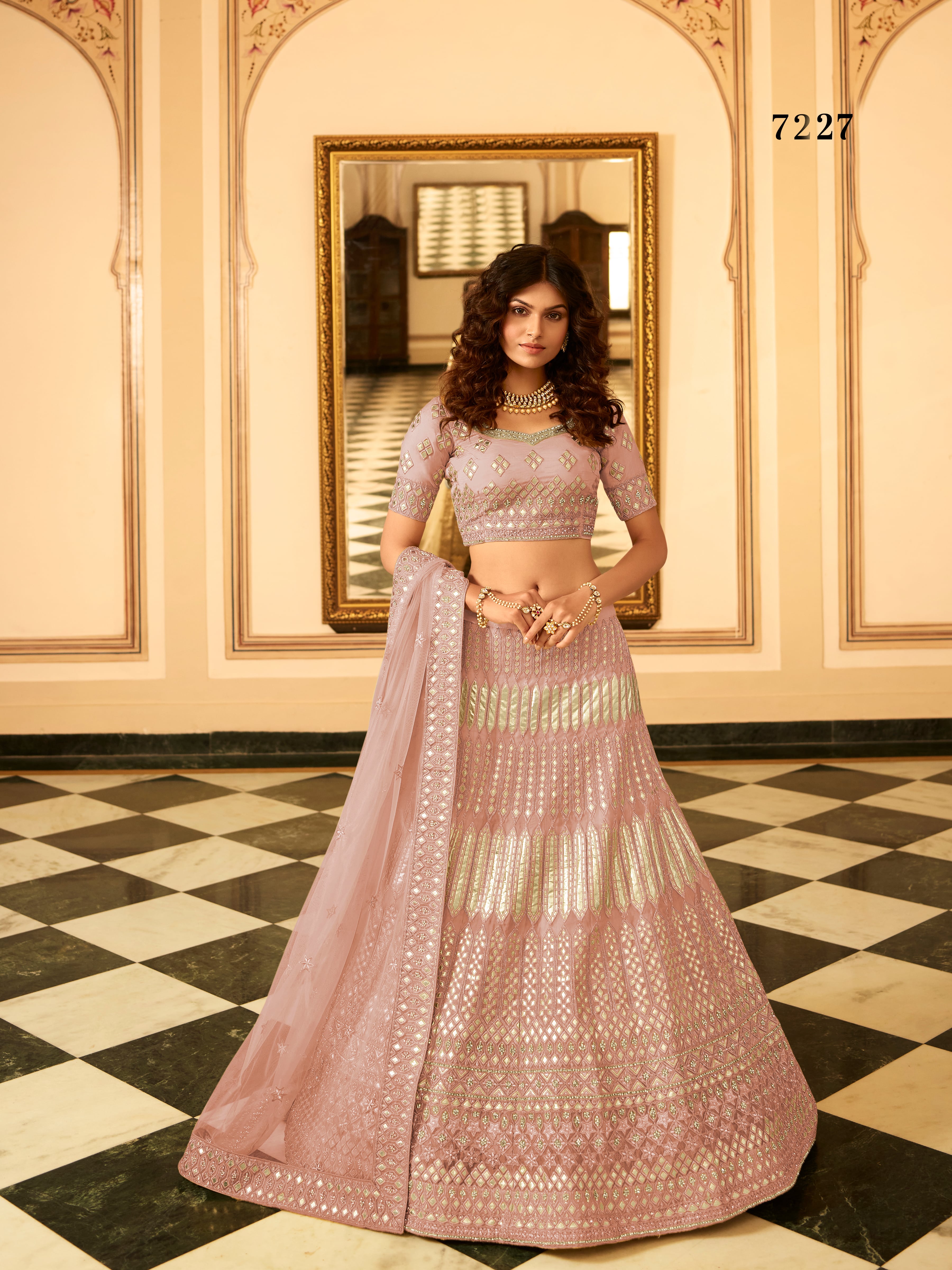 WATERMELON PINK HEAVY EMBROIDERED DESIGNER BRIDAL LEHENGA –  zarikaariindia.com